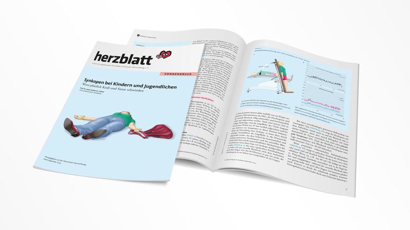 Der Experten-Sonderband der Herzstiftung „Synkopen bei Kindern und Jugendlichen – Wenn plötzlich Kraft und Sinne schwinden“ (18 S.).