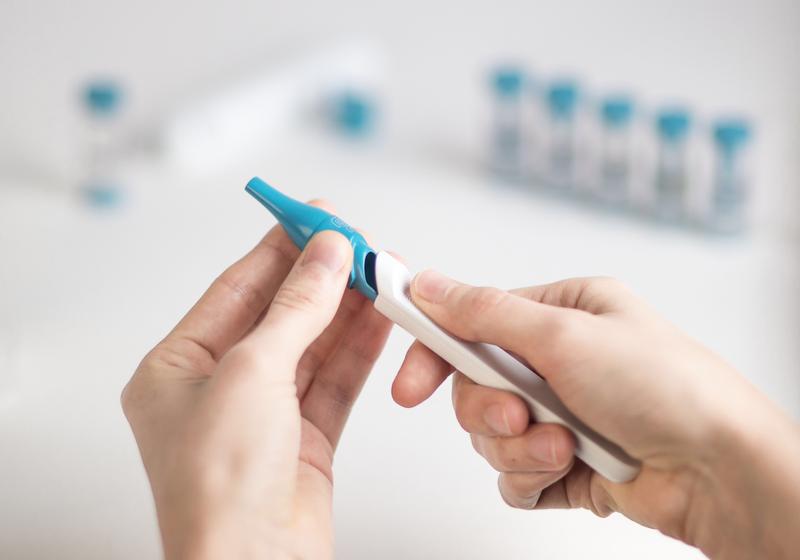 Eines der Messe-Exponate: Mit dem Selbsttest „Perspektive Mikrobiom“ lassen sich Mikroorganismen im menschlichen Körper bestimmen. 