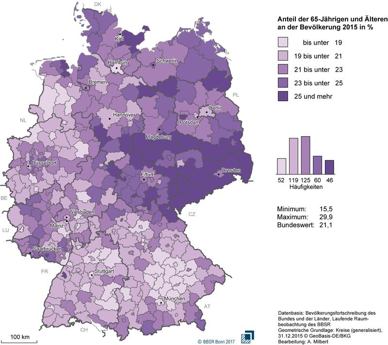 Anteil der über 64-Jährigen
