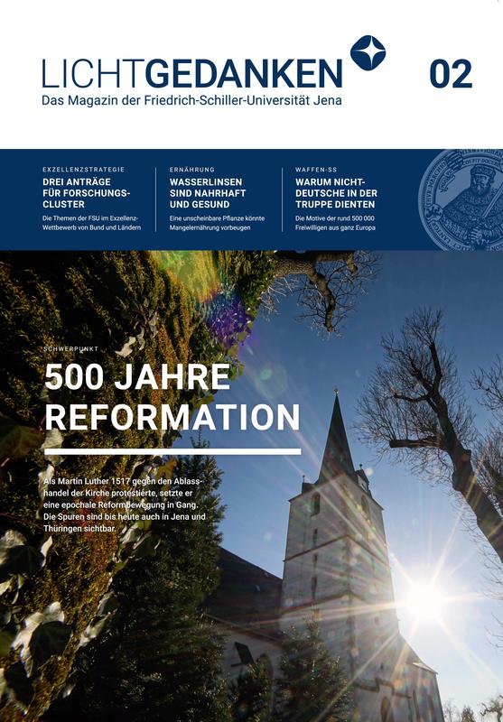 Das Cover der aktuellen Ausgabe des Forschungsmagazins LICHTGEDANKEN der Uni Jena.