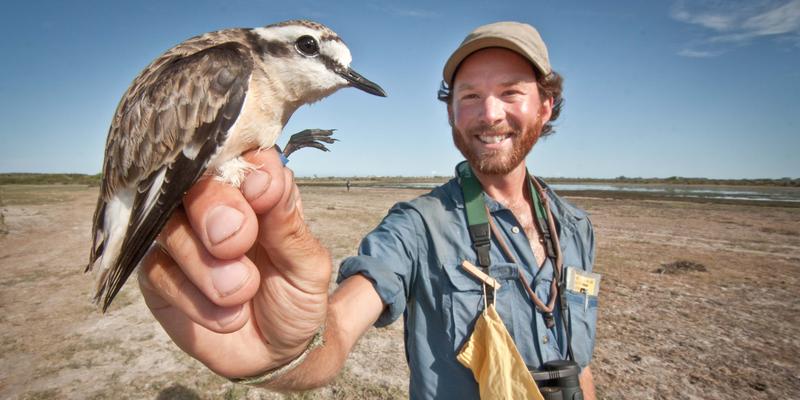 Der Verhaltensforscher Luke Eberhart-Phillips – hier auf Madagaskar - untersucht seit vier Jahren an Stränden in aller Welt, wie sich Regenpfeifer in ihren Kolonien entwickeln.