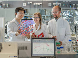 Members of Prof. Lercher’s team at the Catalysis Research Center: Dr. Yue Liu, Teresa Schachtl and Daniel Melzer; fltr
