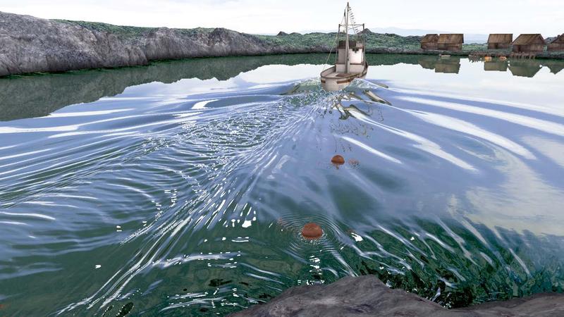 Theorie der Wellenpakete hat einen neuen Algorithmus zur Simulation von Wasserwellen inspiriert. Screenshot der neuen Software