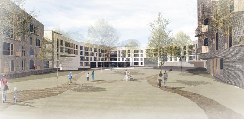 Entwurf für den Eingang zum Innovationsquartier im Stadtentwicklungsprojekt „Ernst-May-Viertel“ von Sergej Sakhnovski.