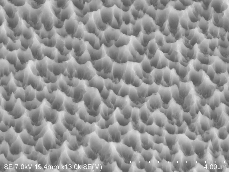 Plasma texture for multicrystalline silicon.