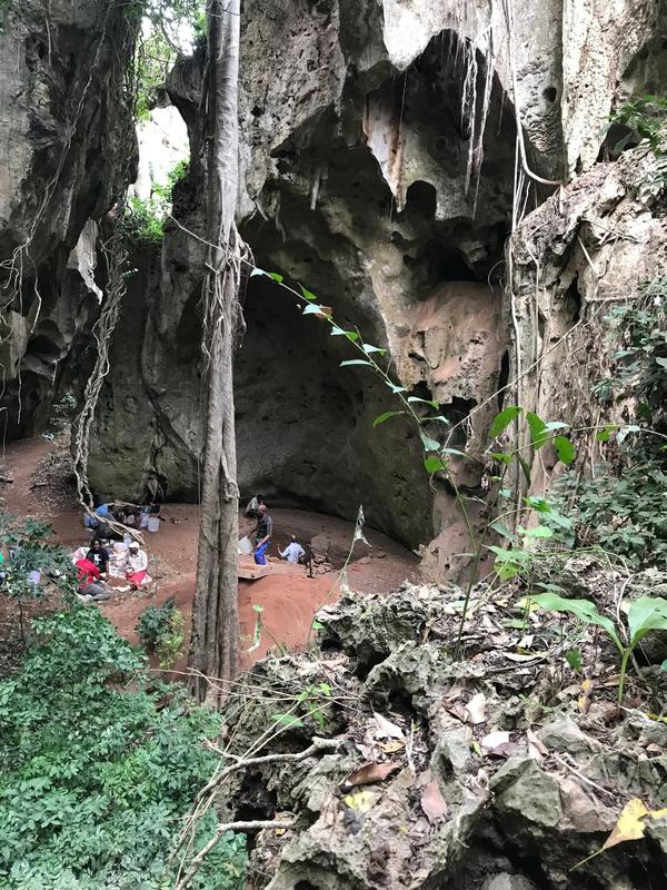 Ausgrabungen in der Panga ya Saidi Hoehle in Kenia durch ein internationales Team vom Max-Planck-Institut fuer Menschheitsgeschichte  und dem Nationalmuseum in Kenia.