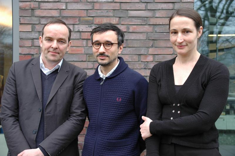 Three former HITS journalists in Residence (f.l.t.r.): Volker Stollorz, Michele Catanzaro, Pia Grzesiak