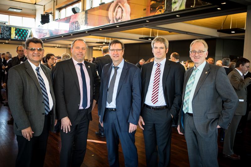 (v.l.n.r.): Das Rektorat der Hochschule Biberach: Prorektor Martin Becker, Kanzler Thomas Schwäble, Rektor André Bleicher, Prorektor Jens Winter sowie Prorektor Norbert Büchter