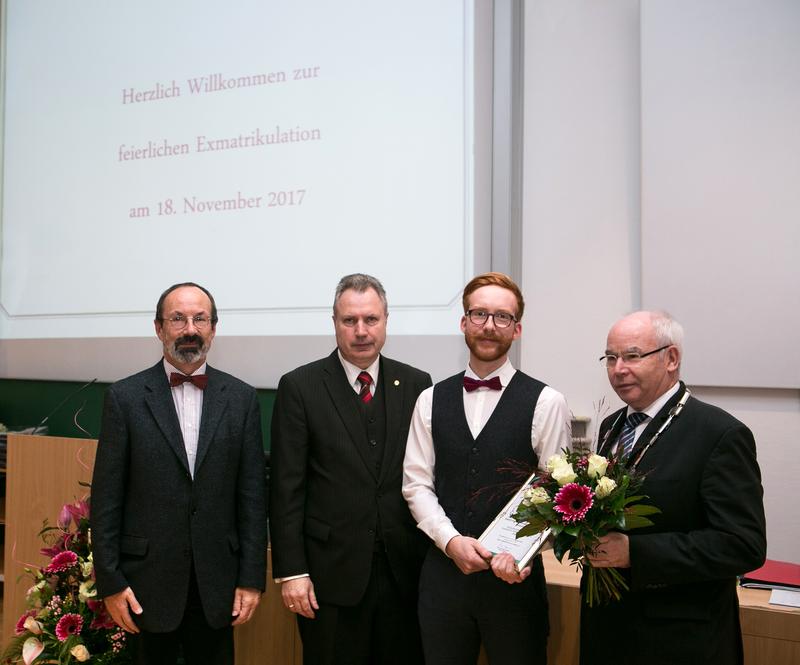 Verleihung des IfKom-Preises an H. Rudolph; Prof. Krause, H. Leymann, H. Rudolph, Prof. Saupe ( v.l.n.r.)