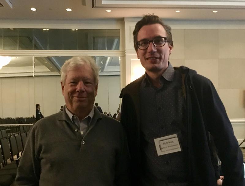 Der Nobelpreisträger der Wirtschaftswissenschaften von 2017 und Nudging-Experte Richard Thaler und Markus Weinmann im November 2017 auf einer Judgment & Decision Making Konferenz in Vancouver