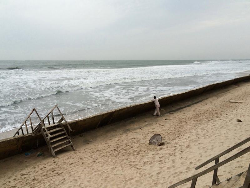 Climate Change is an existing threat for many cities already; beach protection in Banjul, Capital City of The Gambia.