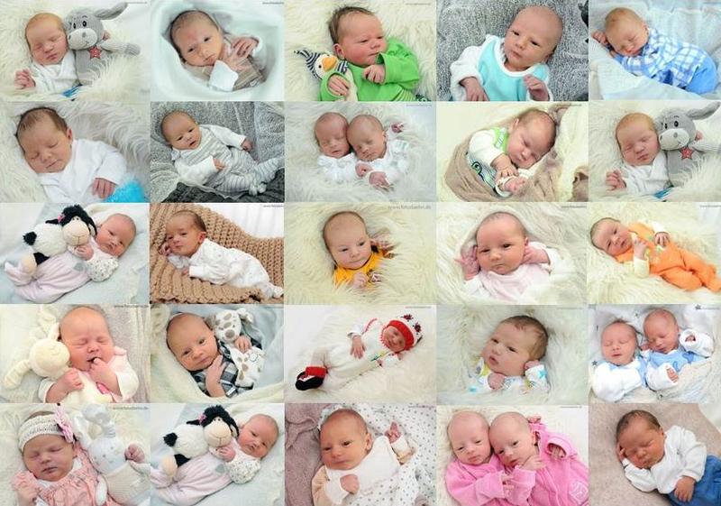 Auch im Jahr 2017 fertigte Foto Dähn im Auftrag der Eltern Fotografien der Neugeborenen an, die auch in der Babygalerie der Klinikwebsite abrufbar sind.