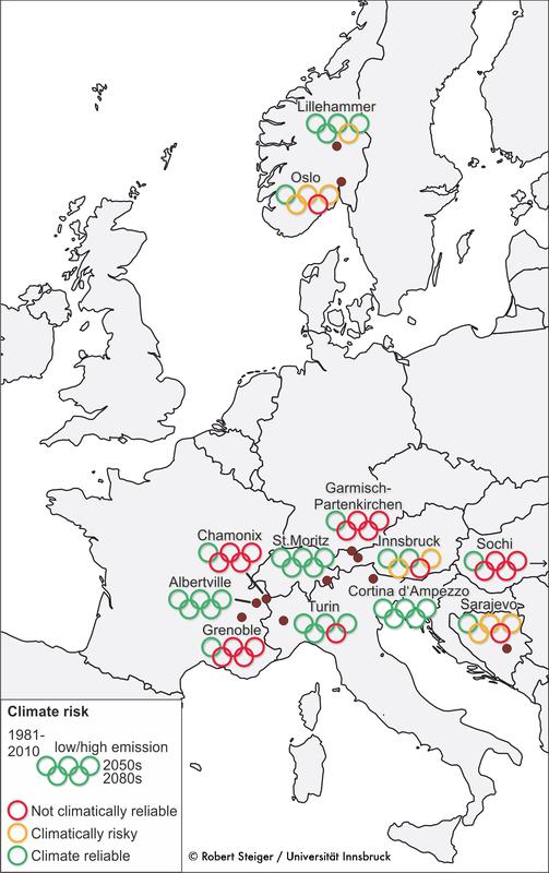 Aufgrund des Klimawandels könnte es in vielen Regionen Europas zu warm für die Austragung von olympischen Winterspielen werden. 