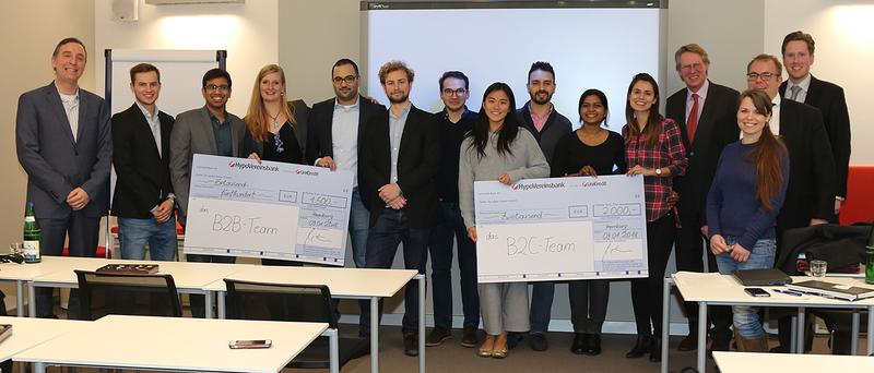 The double degree students received a cash prize for their brilliant market analysis.