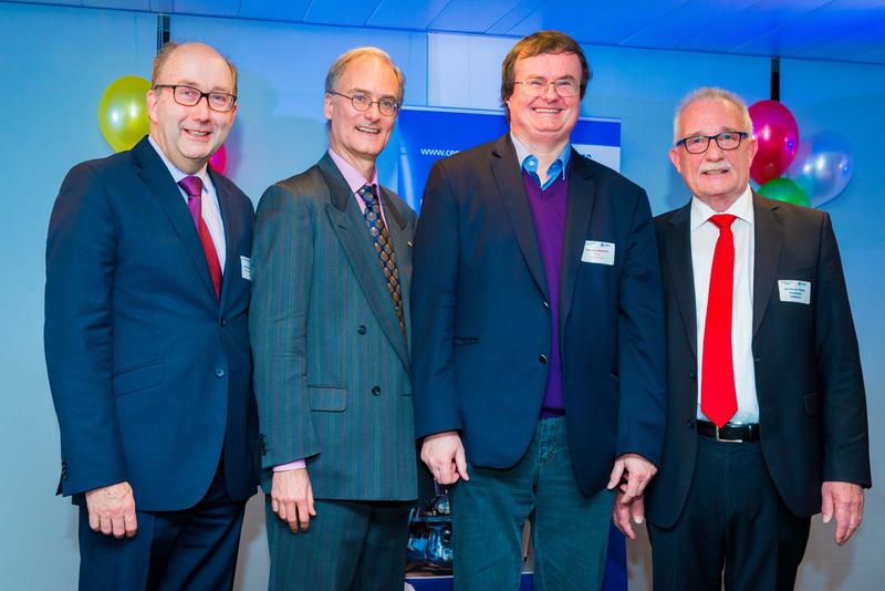 CENELEC Awards, von links: Maurice Buckley (Vice-President Technical), Thomas Wegmann (VDE|DKE), Dr. Werner Knaupp and Dr. Bernhard Thies (CENELEC Präsident)