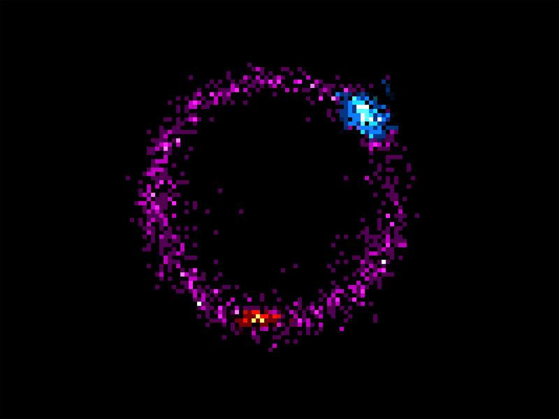 Rotation of the nano-arm between two docking points (red and blue).