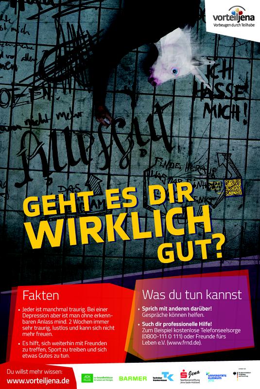 Geht es Dir wirklich gut? – Eines von zehn Postermotiven, mit denen das Projekt VorteilJena Schüler anregen will, über Dazugehören und Ausgeschlossensein nachzudenken.