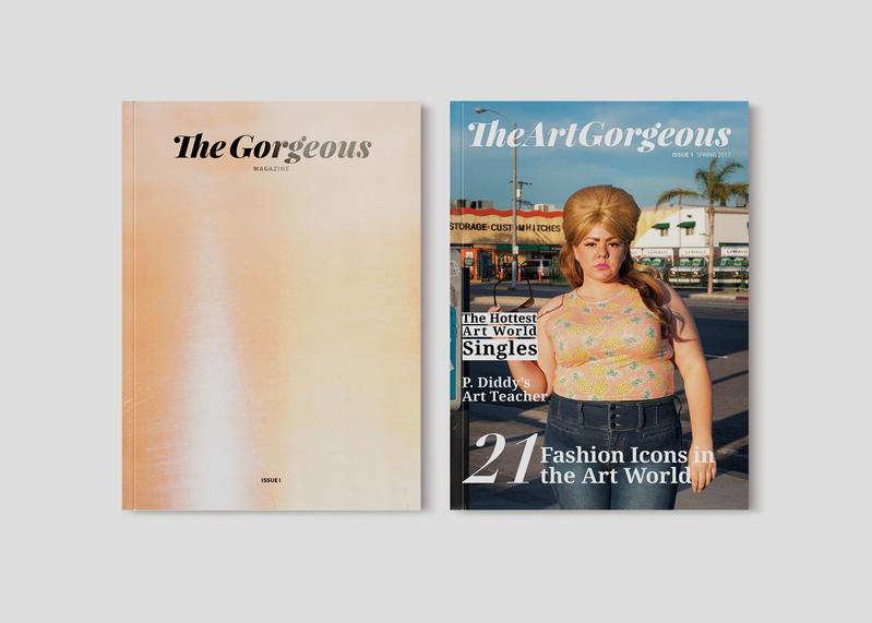 Links: Cover Magazin-Dummy, rechts: Cover erste Printausgabe "The Art Gorgeous"