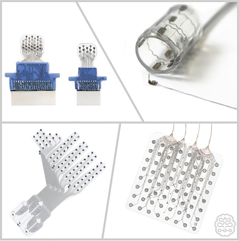 Designs of CorTec's °AirRay Electrode Technology. Various grid and cuff electrodes.