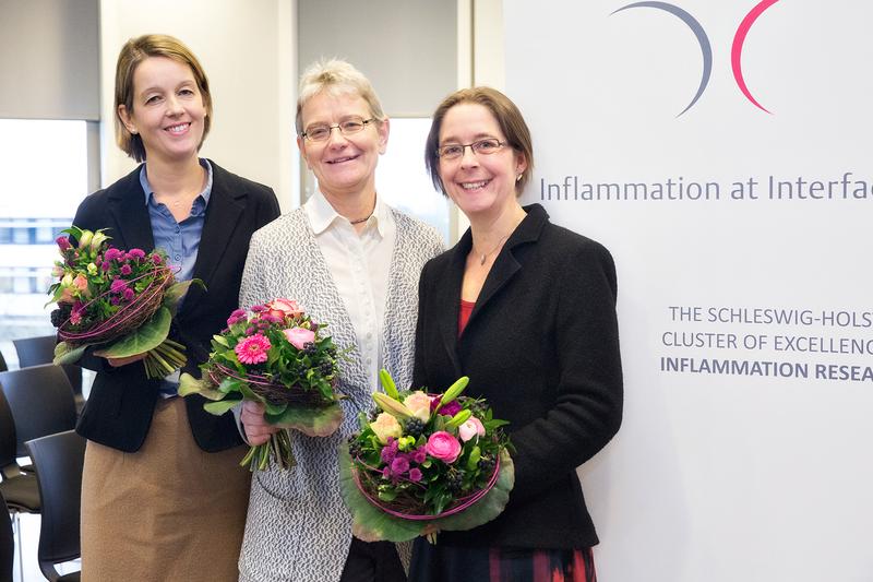 Die drei Dorothea-Erxleben-Preisträgerinnen 2018: Prof. Karin Hartmann (UzL), Prof. Almut Nebel (CAU) und Prof. Inke König (UzL).