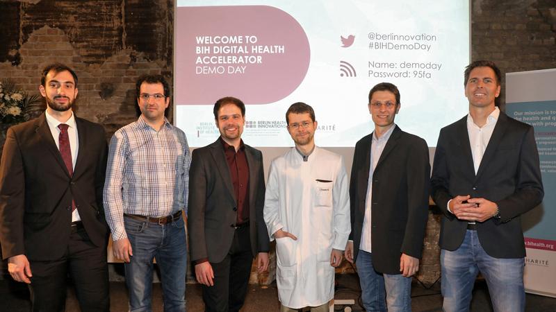 Innovationsteams am Berlin Institute of Health, v.l.n.r.:Faragli, Meyer, Michallek, Dewey, Mansow-Model, Frey