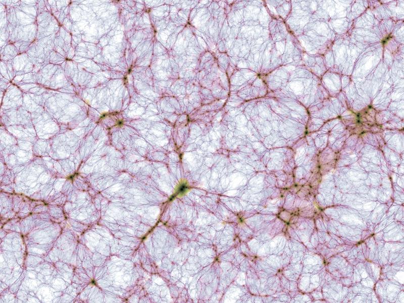 Thin slice through the cosmic large-scale structure in the largest simulation of the IllustrisTNG project.