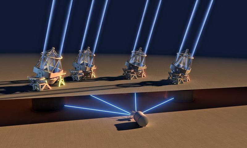 Das ESPRESSO-Instrument sieht mit allen vier Hauptteleskopen erstes Licht.