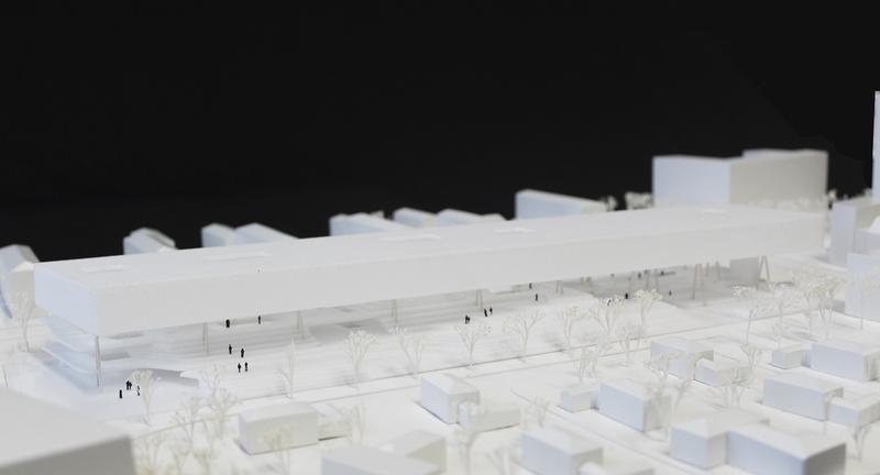 Master-Arbeit „UB.20.25“ von Sascha Biehl: Modellfoto eines Entwurfs für den Neubau der Zentralbibliothek der Goethe-Universität Frankfurt