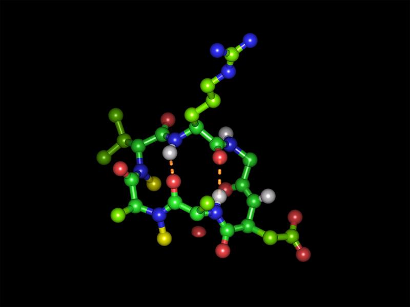 Cyclic hexapeptide in its bioactive form with the integrin-binding tripeptide sequence arginine-glycine-aspartic acid