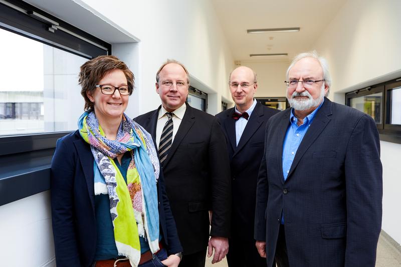 Die Organisatoren der internationalen Mathetagung an der Universität Paderborn Prof. Dr. Uta Häsel-Weide, Prof. Dr. Helge Glöckner, Prof. Dr. Jürgen Klüners und  Prof. Dr. Rolf Biehler.