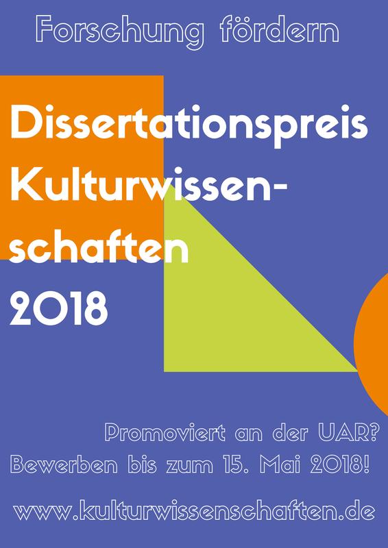 Plakat Dissertationspreis Kulturwissenschaften 2018