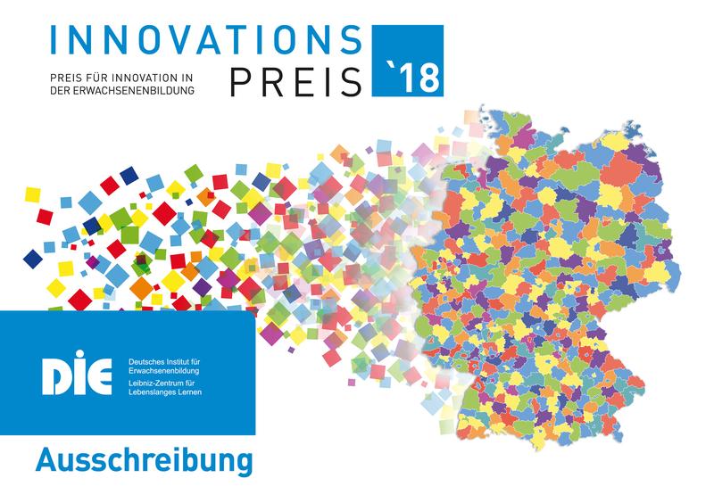 Cover der Ausschreibungsbroschüre "Preis für Innovation in der Erwachsenenbildung" 2018