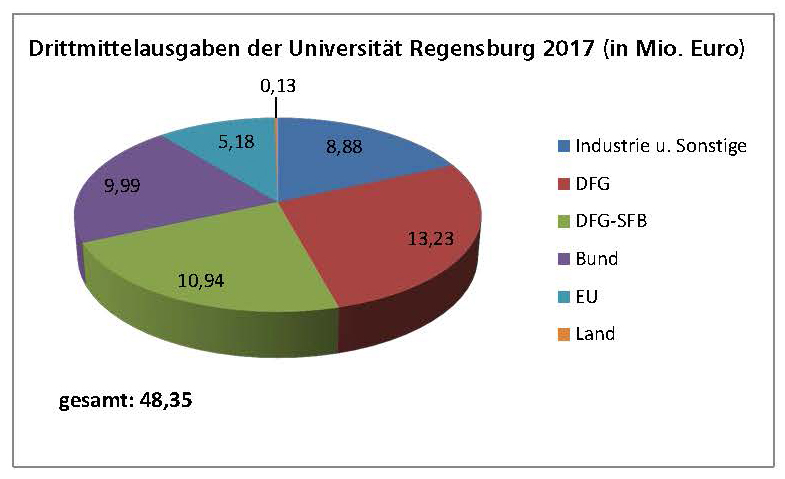 Die Drittmittelausgaben der Universität Regensburg 2017 im Überblick