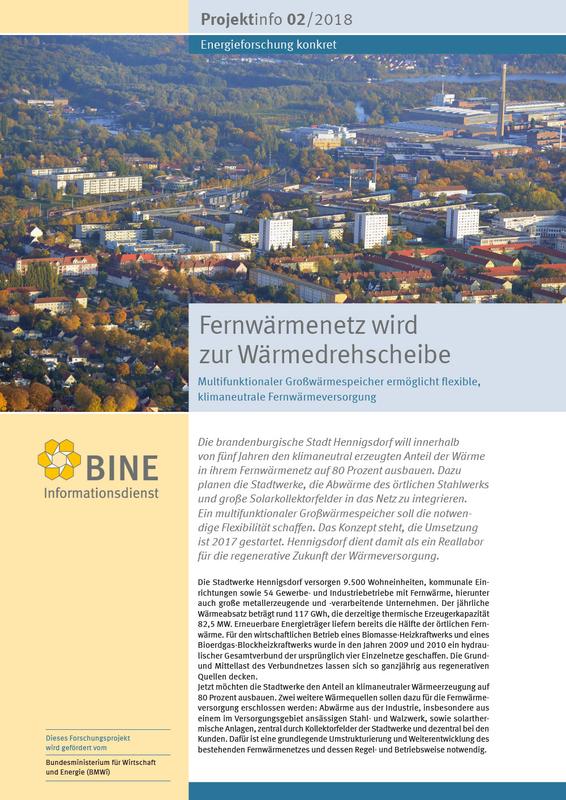 Das BINE-Projektinfo „Fernwärmenetz wird zur Wärmedrehscheibe“ (02/2018) 