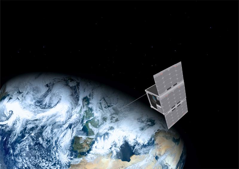 The small satellite ERNST is roughly the size of a shoe box and carries an infrared camera for Earth observation.
