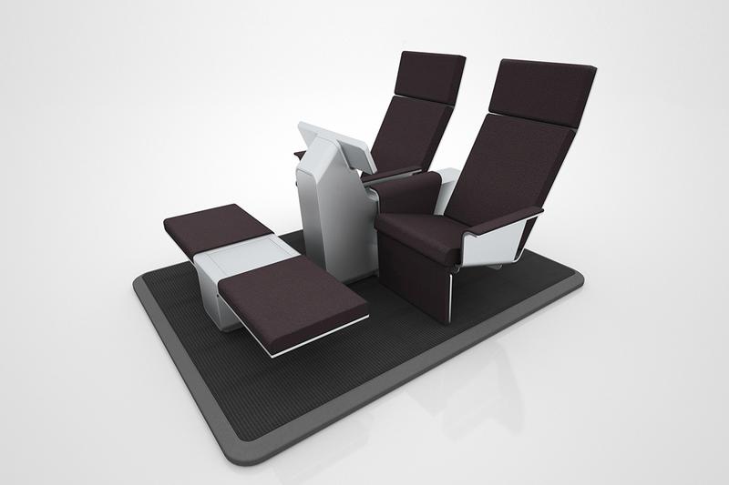 The Aviation Double Seat features a combination of seat ventilation by means of fans and thermal regulation by seat heating.