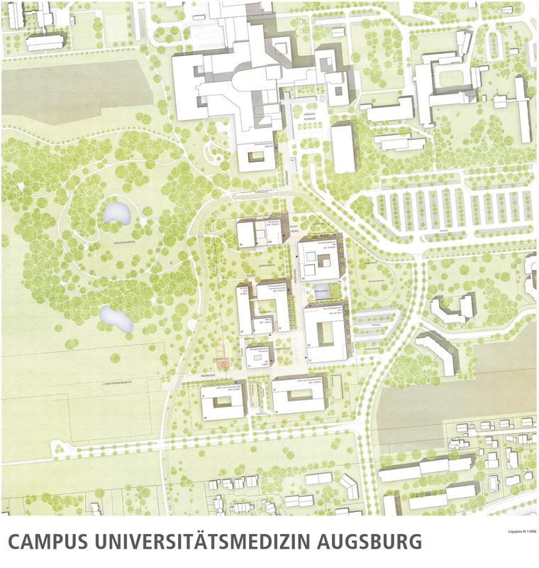 Lageplan des 1. Preisträgers BHBVT Busmann Haberer Bohl Vennes Tebroke Gesellschaft von Architekten mbH, Berlin, mit Stefan Bernard Landschaftsarchitekten, Berlin