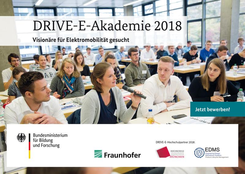 DRIVE-E-Akademie und Studienpreise 2018 - Jetzt unter www.drive-e.org bewerben!
