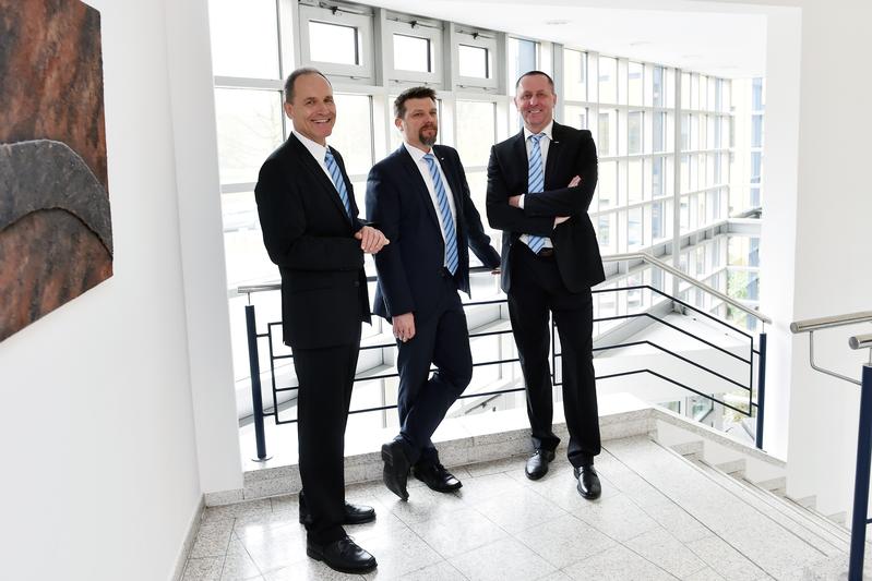 Die geschäftsführenden Vorstände des LZH ab April 2018 Klaus Ulbrich, Dr. Dietmar Kracht und Dr.-Ing. Stefan Kaierle (von links nach rechts).