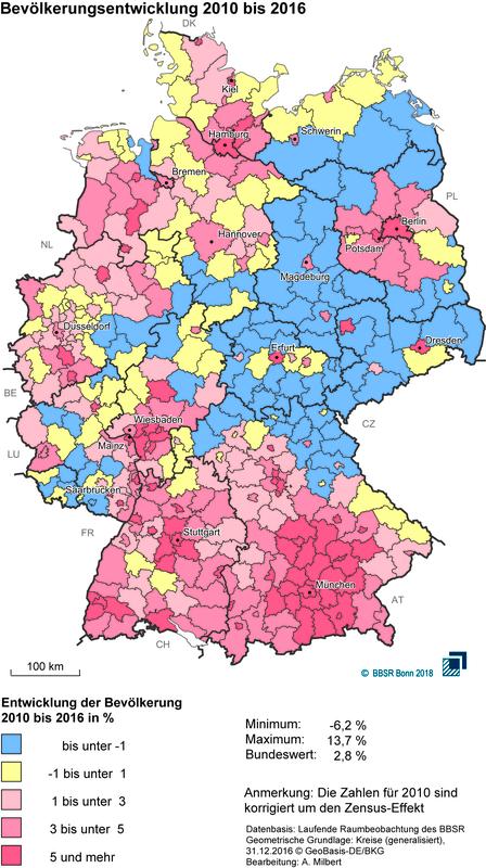 Bevölkerungsentwicklung 2010-2016