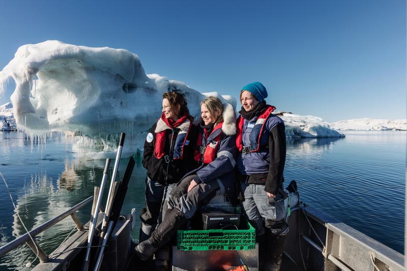 Kongsfjord, Spitzbergen: Clara Hoppe (re.) und Team