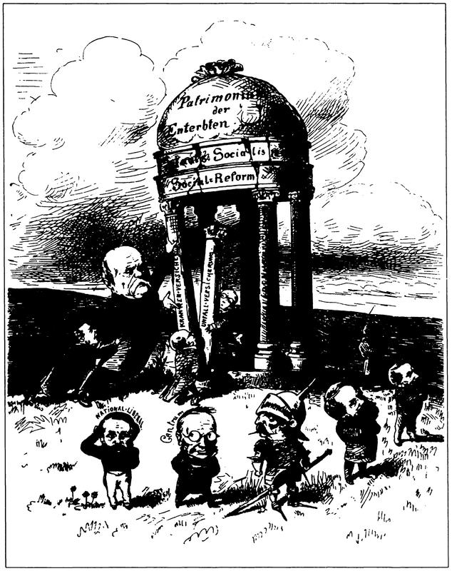 Karikatur des sozialdemokratischen ›Wahren Jacob‹ vom Januar 1884. In: Quellensammlung, Abt. II Bd.1, S. XIV