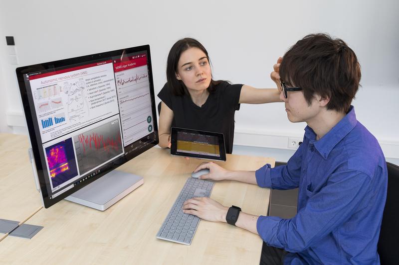 Various sensor technologies of the iQL (here electro-ocular glasses) allow conclusions to be drawn about learning behavior.