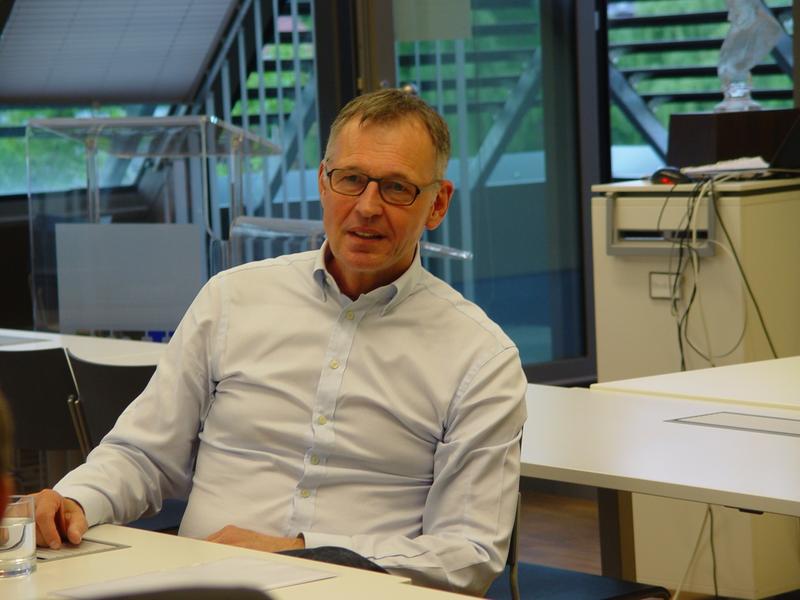 Plädierte vehement für ein wertebezogenes Unternehmerbild, Dirk von Vopelius, Präsident der IHK Nürnberg für Mittelfranken, während seines Vortrages an der WLH.