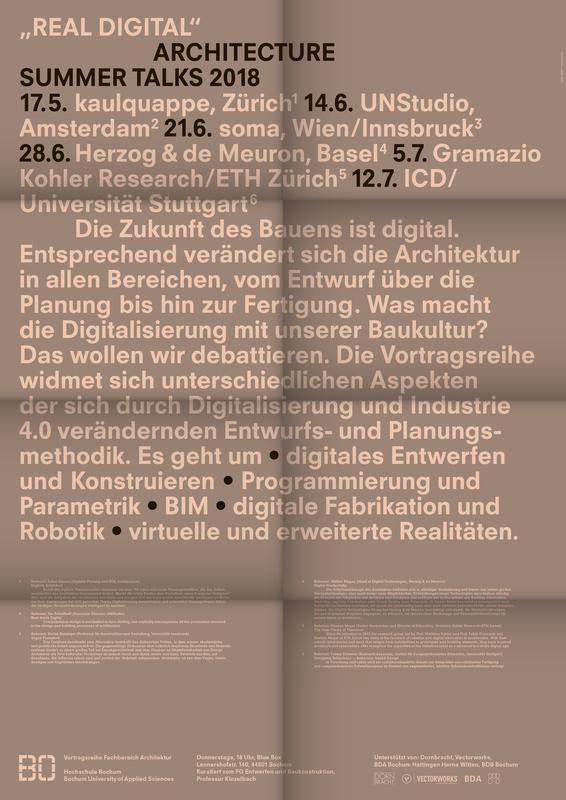 Poster zur Architektur-Vortragsreihe im Sommersemester 2018