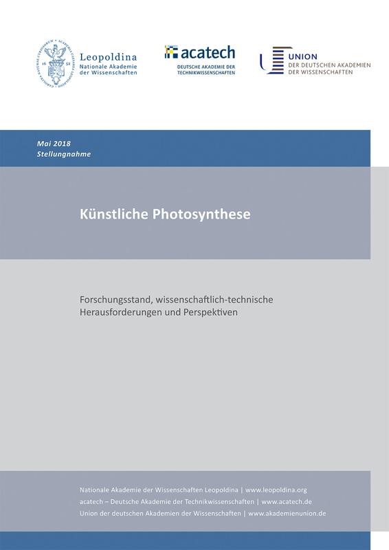 Cover_Akademienstellungnahme zur Künstlichen Photosynthese