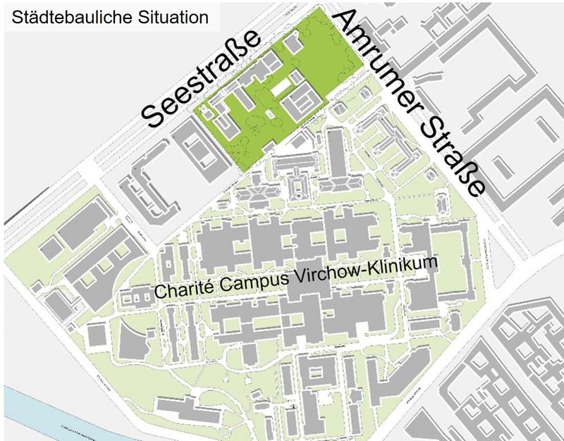 Lageplan des geplanten Campus-Areals Berlin Seestraße