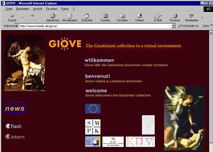 Startseite der GIOVE-Website: www.fu-berlin.de/giove
