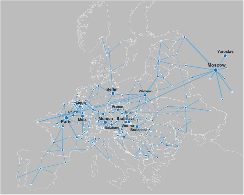 Beispiels eines Netzwerkes anhand des europäischen Straßennetzes