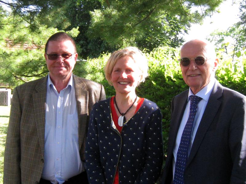 Treffen am 6. Juni 2018 mit Prof. Dr. Hildebrand Ptak, Prof. Dr. Olivia Dibelius (beide EHB) und Elimar Brandt (Vorsitzender des PflegeZukunfts-Initiative e.V.) (v.l.n.r.) 